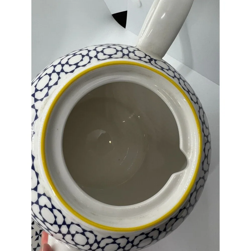 Tokyo Design Studio Nippon Blue Porcelain Teapot & 2 cups yellow white set japan